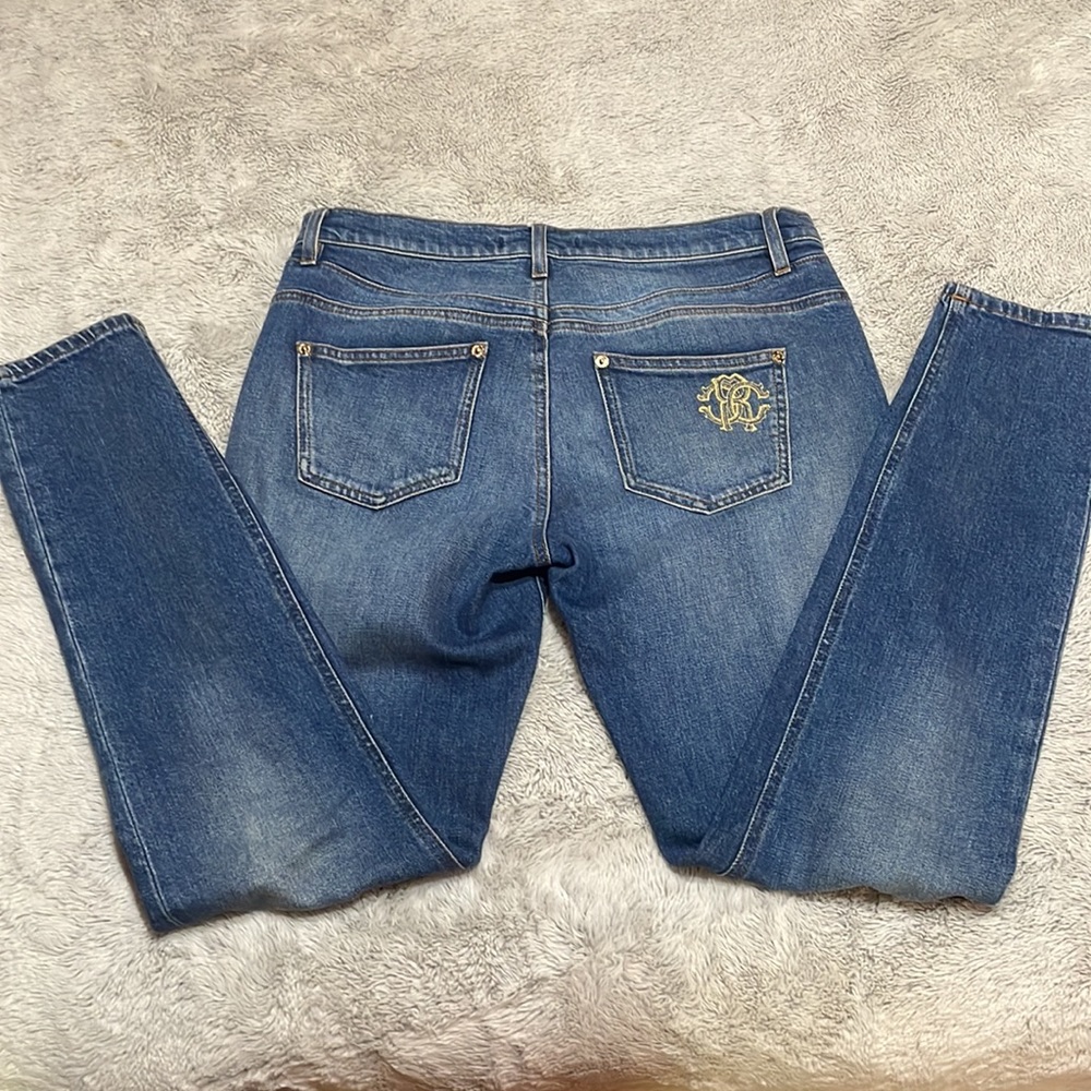 Roberto Cavalli size46 light denim skinny jeans